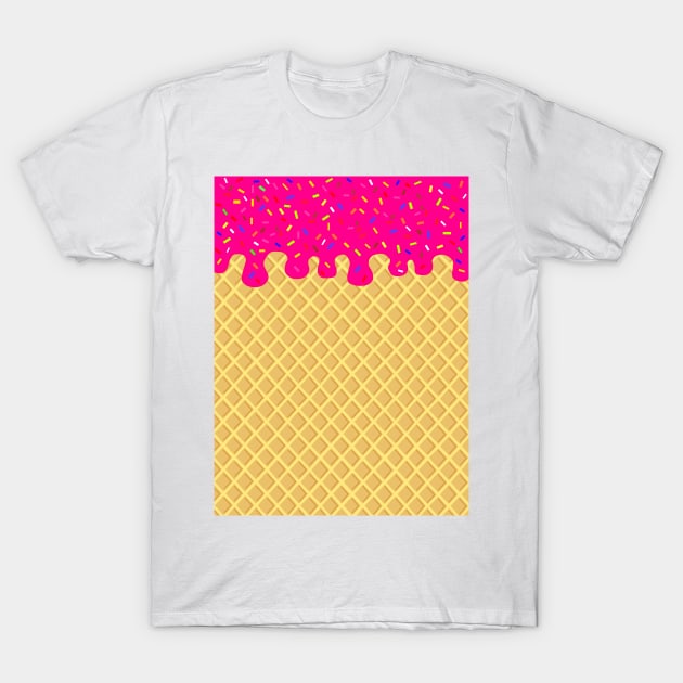 Dripping Strawberry Waffle Cone T-Shirt by SartorisArt1